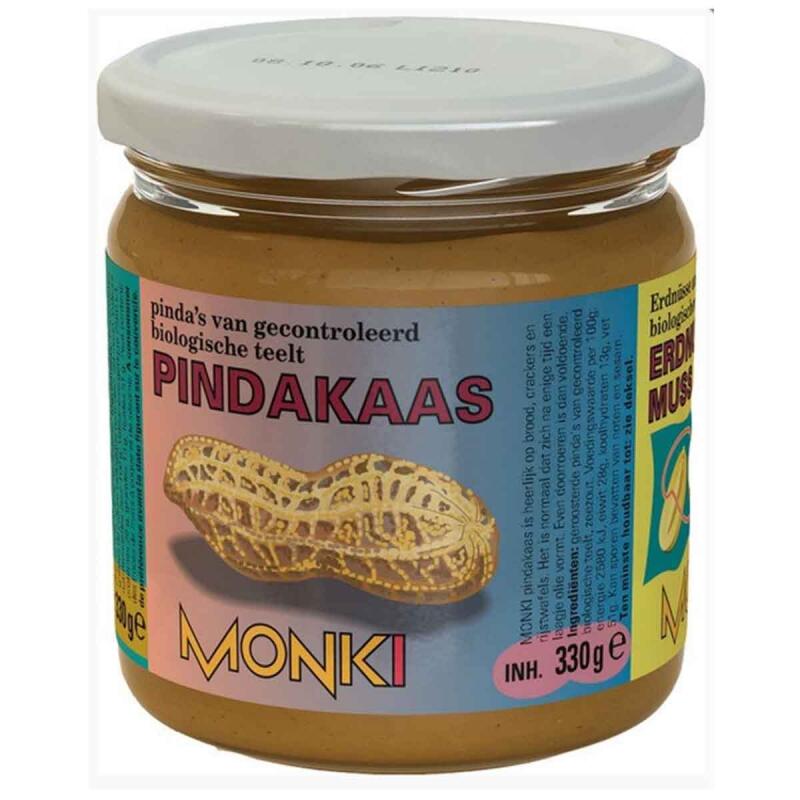 Pindakaas met zout van Monki, 6x 330 gr